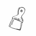 Freehand sketchy line art of spatula silhouette. Construction and finishing tool. Isolated vector illustration