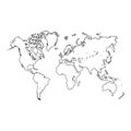 Freehand world map sketch Royalty Free Stock Photo