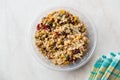 Freekeh Grain Tabule with Barberries and Peanut and Corn / Tabula in Plastic Box. Royalty Free Stock Photo