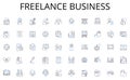 Freelance business line icons collection. Academia, Scholarship, Education, Advanced, Learning, Intellect, Progress