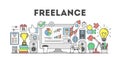 Freelance concept illustration. Royalty Free Stock Photo