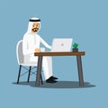 Freelance developer ,Arabian or designer working at home,vector