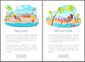 Freelance and Distant Work Commercial Banners Set
