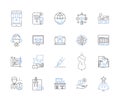 Freelance enterpreneur outline icons collection. Freelancer, Entrepreneur, Self-Employed, Independent, Contractor