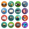 Freelance flat round icons collection