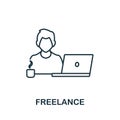 Freelance line icon. Monochrome simple Freelance outline icon for templates, web design and infographics