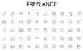 Freelance line icons collection. Construction, Architecture, Development, Renovation, Design, Engineering, Planning