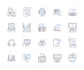 Freelance and professions outline icons collection. Freelance, professions, contractor, freelancer, entrepreneur, job