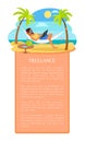 Freelance Vector Poster with Man Lying on Hammock