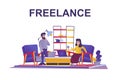 Freelance web concept in flat style.