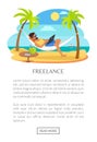 Freelance Web Poster with Text Man Lying Hammock Royalty Free Stock Photo