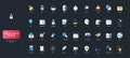Freelance Work Flat Gradient Icon Set Royalty Free Stock Photo