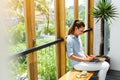 Freelance Work. Freelancer Woman Working On Laptop Computer. Business Royalty Free Stock Photo