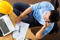 Architect working at home Royalty Free Stock Photo