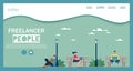 Freelancer People Flat Vector Website Template