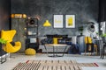 Freelancer`s room with concrete wall Royalty Free Stock Photo