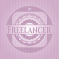 Freelancer vintage pink emblem. Conceptual design