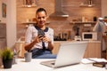 Freelancer woman having a conversation on phone Royalty Free Stock Photo