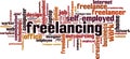 Freelancing word cloud Royalty Free Stock Photo