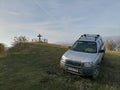 Freelander 1 td4 next to Cross Royalty Free Stock Photo