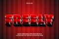 Freely editable text effect 3 dimension emboss comic style red color