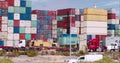 Freemantle, Australia - Circa 2020s: Forklift Moving Container, supply chain