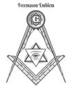 Freemason square and compass symbols