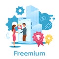 Freemium flat vector illustration Royalty Free Stock Photo