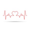 Heart rate cardiogram uses a white background