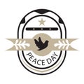 Peace Day emblem logo in commemoration of the day of peace in September