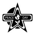 Black emblem logo Day Of Peace in September day