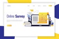 Vector illustration of online survey concept Royalty Free Stock Photo