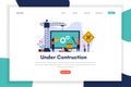 Modern flat design under construction landing page for site Royalty Free Stock Photo