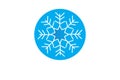 Snowflake vector icon background set white color. Winter blue snow flat crystal element. Royalty Free Stock Photo