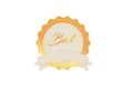 Gold badges seal quality labels. Sale medal badge premium stamp golden Royalty Free Stock Photo