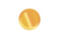 Gold badges seal quality labels. Sale medal badge premium stamp golden genuine emblem Royalty Free Stock Photo