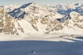 Freeride heliboarding in Veysonnaz in Alpss resort Les 4 Vallees Switzerland Royalty Free Stock Photo