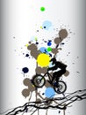 Freeride mountainbiking colorful background with blotches Royalty Free Stock Photo