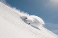 Freeride skier going fast downhill Royalty Free Stock Photo