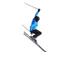 Freeride skier jumping