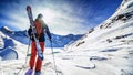 Freeride skier with monutian panorama