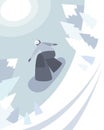 Freeride snowboarder in motion. Winter Sport activity. Flat style character illustration. - Vector