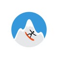 Freeride, snowboarder and snowy mountain , vector