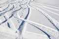 Freeride tracks on powder snow