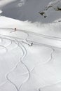 Freeride, tracks on a slope