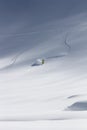 Freeride, tracks on a slope