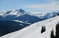 Freeriding zone at off-piste ski slope Royalty Free Stock Photo