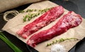 Raw bavet beef tenderloin steak, alternative