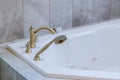 Freestanding bath with bath white modern bathroom Royalty Free Stock Photo