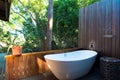 Traditional design for the outside bathing area in the nature, South africa Royalty Free Stock Photo